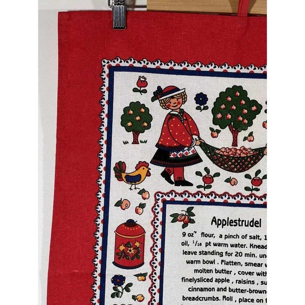 Applestrudel Linen Tea Towel Kitchen Dish Cloth Minimalist Farmhouse Decor